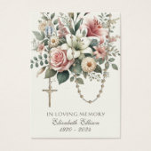 Rozen Bloemenrozenkrans begrafenisgebed Visitekaartje (Voorkant)