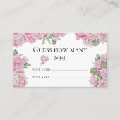 Rozen bloemenspel - raad hoeveel rozen bruidsspel informatiekaartje (Voorkant)