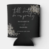 Rozen bloemenzwart-wit gotische bruiloft blikjeskoeler (Achterkant)