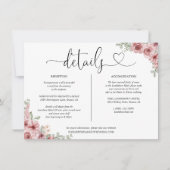 Rozen Bloemhart Script Details Informatiekaart Kaart (Voorkant)