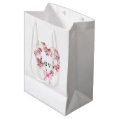 Rozen Bloemhartige Bruidsdouche Medium Cadeauzakje (Voorkant Gekanteld)