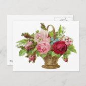  Rozen bloemmand Briefkaart (Voorkant / Achterkant)