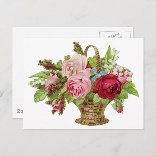  Rozen bloemmand Briefkaart (Voorkant / Achterkant)
