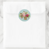  Rozen bloemmand Ronde Sticker (Tas)