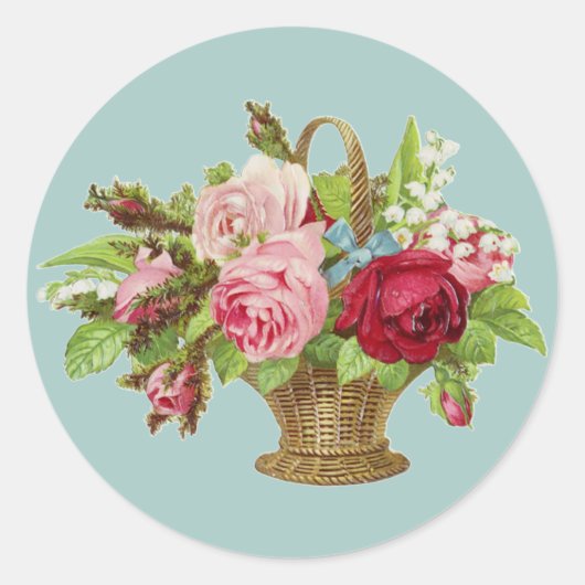  Rozen bloemmand Ronde Sticker (Voorkant)