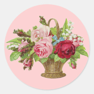  Rozen bloemmand Ronde Sticker