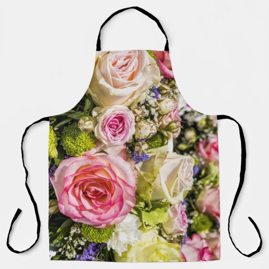 Rozen bloemmengsel schort (Voorkant)