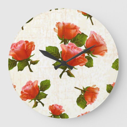 Rozen bloemmotief, achtergrond. grote klok (Voorkant)