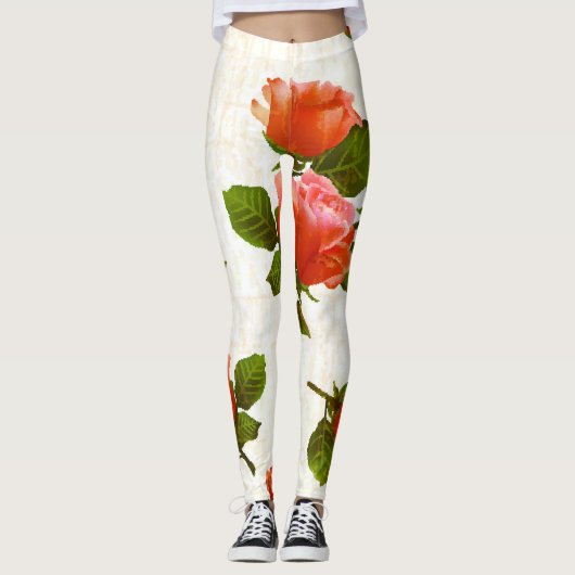 Rozen bloemmotief,  achtergrond. leggings (Voorkant)