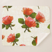 Rozen bloemmotief,  achtergrond. sherpa deken (Voorkant (horizontaal))