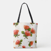 Rozen bloemmotief,  achtergrond. tote bag (Achterkant)