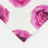Rozen bloempatroon fleece deken (Hoek)
