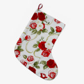 Rozen bloempatroon grote kerstsok (Voorkant (Hangend))