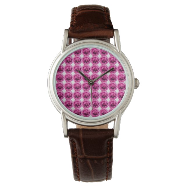 Rozen bloempatroon horloge (Voorkant)
