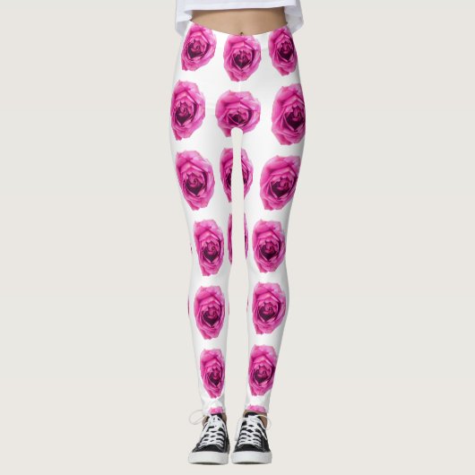 Rozen bloempatroon leggings (Voorkant)