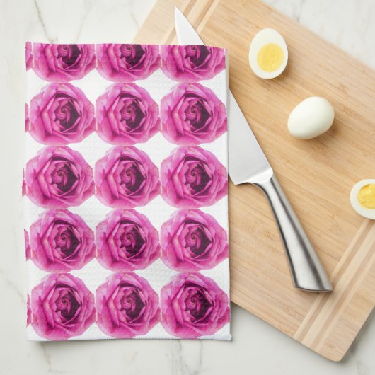 Rozen bloempatroon theedoek (Quarter Fold)