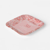 Rozen Bloesem Bloesem 50 Verjaardag Papieren Bordje (Gebogen)