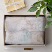 Rozen bloesems op  retro Antiek kant Tissuepapier (Geschenk)