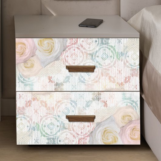 Rozen bloesems op  retro Antiek kant Tissuepapier