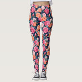 Rozen Blooming Flowers Pattern Leggings (Voorkant)