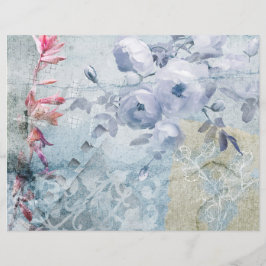 Rozen Blue 2 Grunge Scrapbook paper