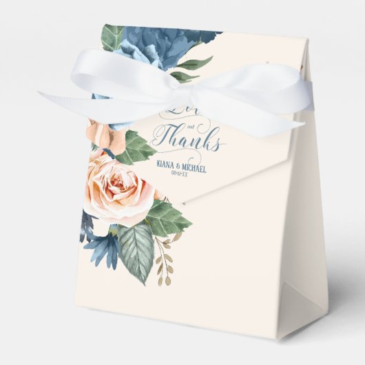 Rozen Blue/Peach Love and Bedankt ID584 Bedankdoosjes (Voorkant Zijde)