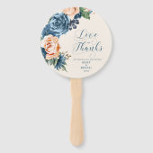 Rozen Blue/Peach Wedding Ceremony ID584 Handwaaier (Voorkant)