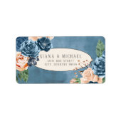 Rozen Blue/Peach Wedding ID584 Etiket (Voorkant)