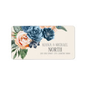 Rozen Blue/Peach Wedding ID584 Etiket (Voorkant)