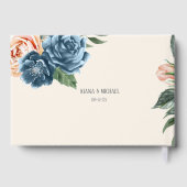 Rozen Blue/Peach Wedding ID584 Gastenboek (Achterkant)