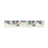 Rozen Blue/Peach Wedding ID584 Uitnodigingen Wikkel (Vlak)