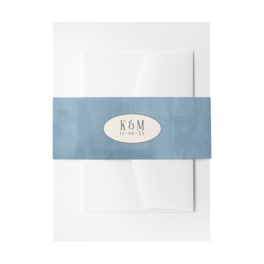 Rozen Blue/Peach Wedding ID584 Uitnodigingen Wikkel (Voorkant Voorbeeld)