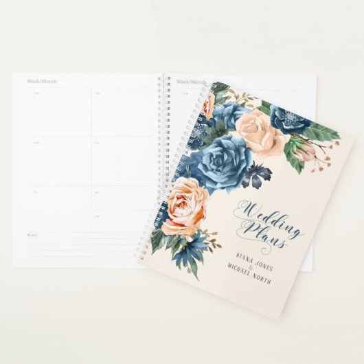 Rozen Blue/Peach Wedding Plans ID584 Planner (Display)