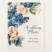 Rozen Blue/Peach Wedding Plans ID584 Planner (Voorkant)