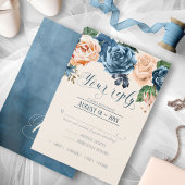 Rozen Blue/Peach Wedding RSVP ID584
