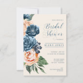 Rozen Blue/Peach Wedding Vrijgezellenfeest ID584 Kaart (Voorkant)
