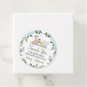 Rozen Blue Safari Baby shower Dank u Label (In situ)