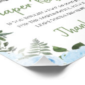 Rozen Blue Safari Baby shower Luier Raffle Sign Foto Afdruk (Hoek)