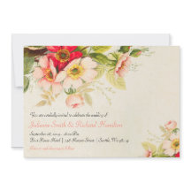  Rozen Blush Bloemen Huwelijksuitnodigingen