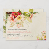 Rozen Blush Bloemen Huwelijksuitnodigingen Kaart (Voorkant / Achterkant)