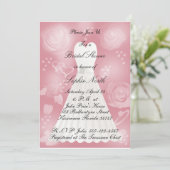 Rozen Blush Bridal Shower Invitation Kaart (Staand voorkant)