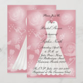 Rozen Blush Bridal Shower Invitation Kaart (Voorkant / Achterkant)