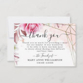 Rozen Blush Funeral Food Hartelijk dank Bedankkaart (Voorkant)