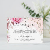Rozen Blush Funeral Food Hartelijk dank Bedankkaart (Staand voorkant)