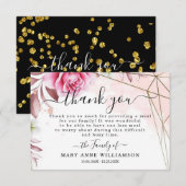 Rozen Blush Funeral Food Hartelijk dank Bedankkaart (Voorkant / Achterkant)