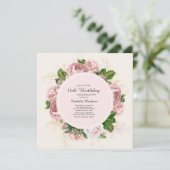  Rozen Blush Pink Floral 16e verjaardag Kaart (Staand voorkant)