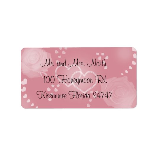 Rozen Blush Roze Adreslabel Etiket (Voorkant)
