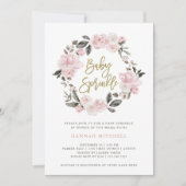  Rozen | Blush Waterverf Baby Sprinkle Kaart (Voorkant)