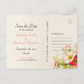 Rozen Boeket Bloemen Trouwen Save the Date Aankondigingskaart (Achterkant)