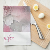 Rozen Boeket Gepersonaliseerde Moderne Bloemkunst Theedoek (Quarter Fold)